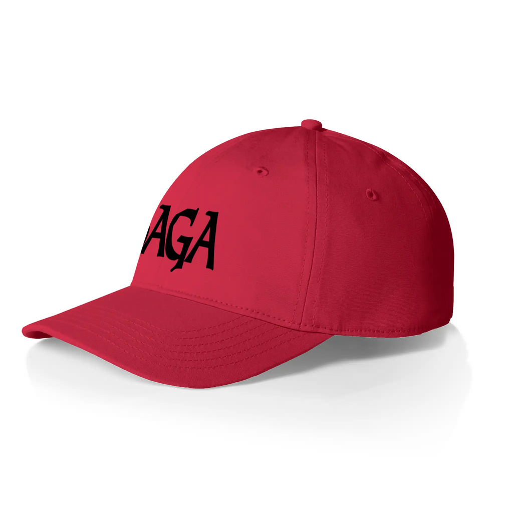 Low Profile Cap, black logo on red, left