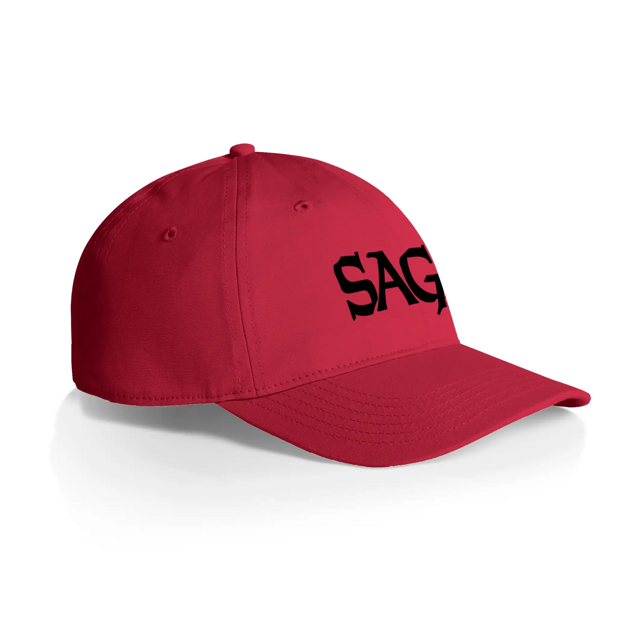 Low Profile Cap, black logo on red, right