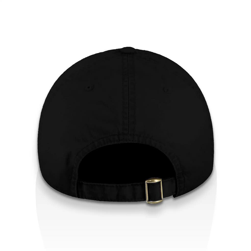 Low Profile Cap, red logo on black, strap