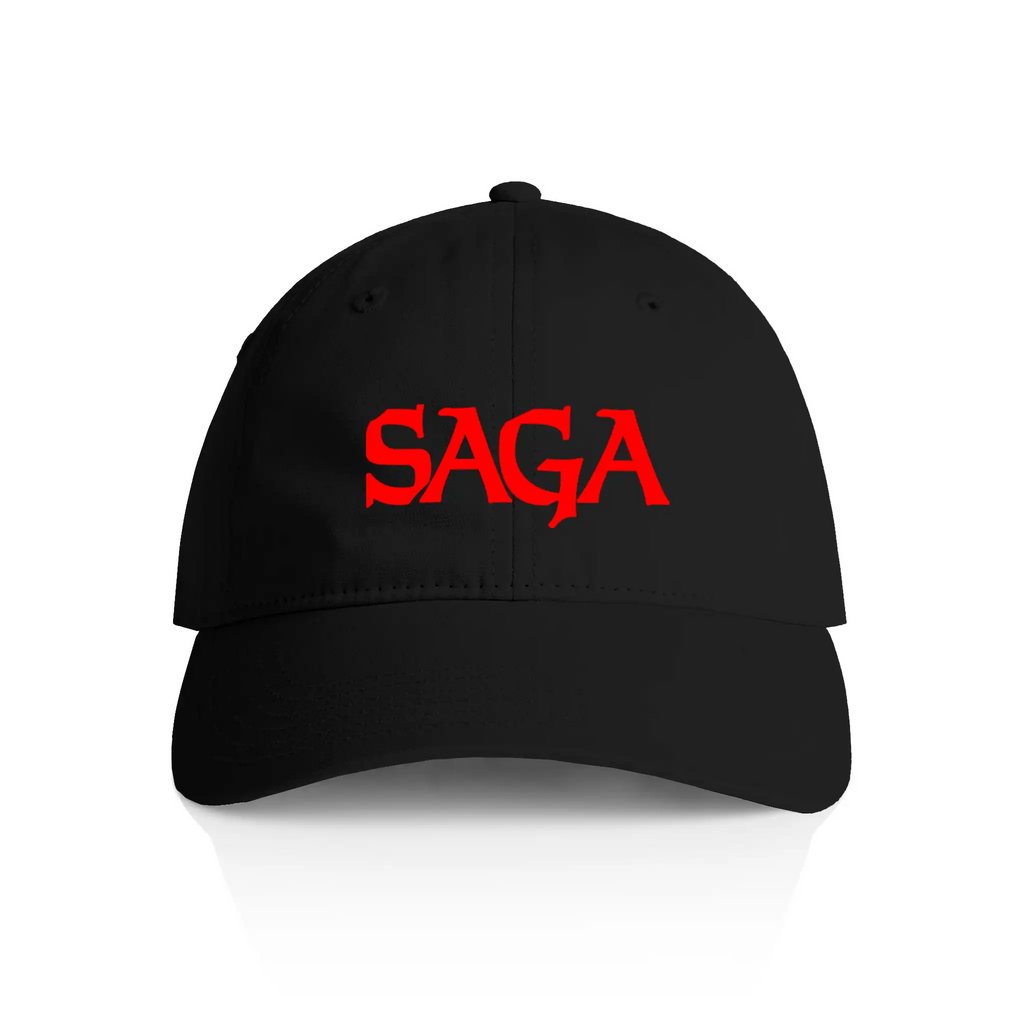 Low Profile Cap, red logo on black, front