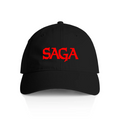 Low Profile Cap, red logo on black, front