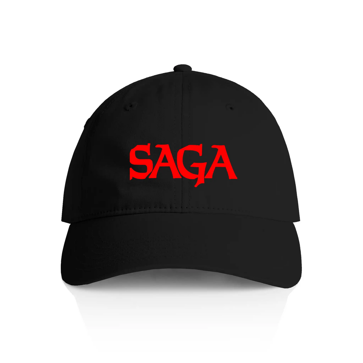 Low Profile Cap, red logo on black, front