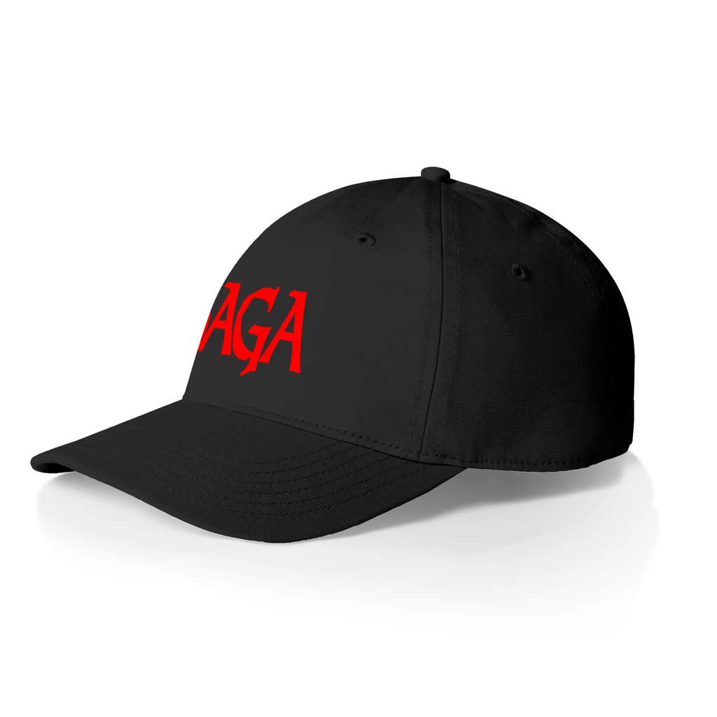 Low Profile Cap, red logo on black, left