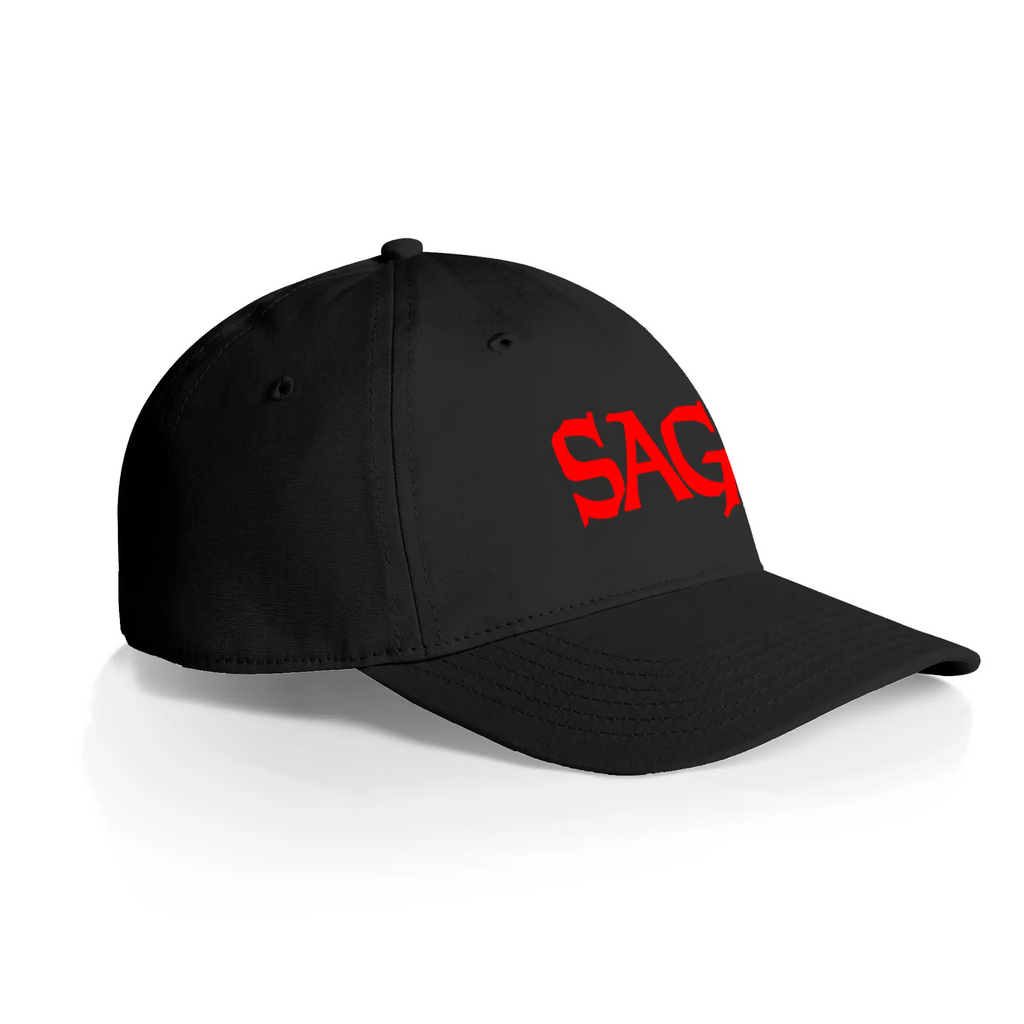 Low Profile Cap, red logo on black, right