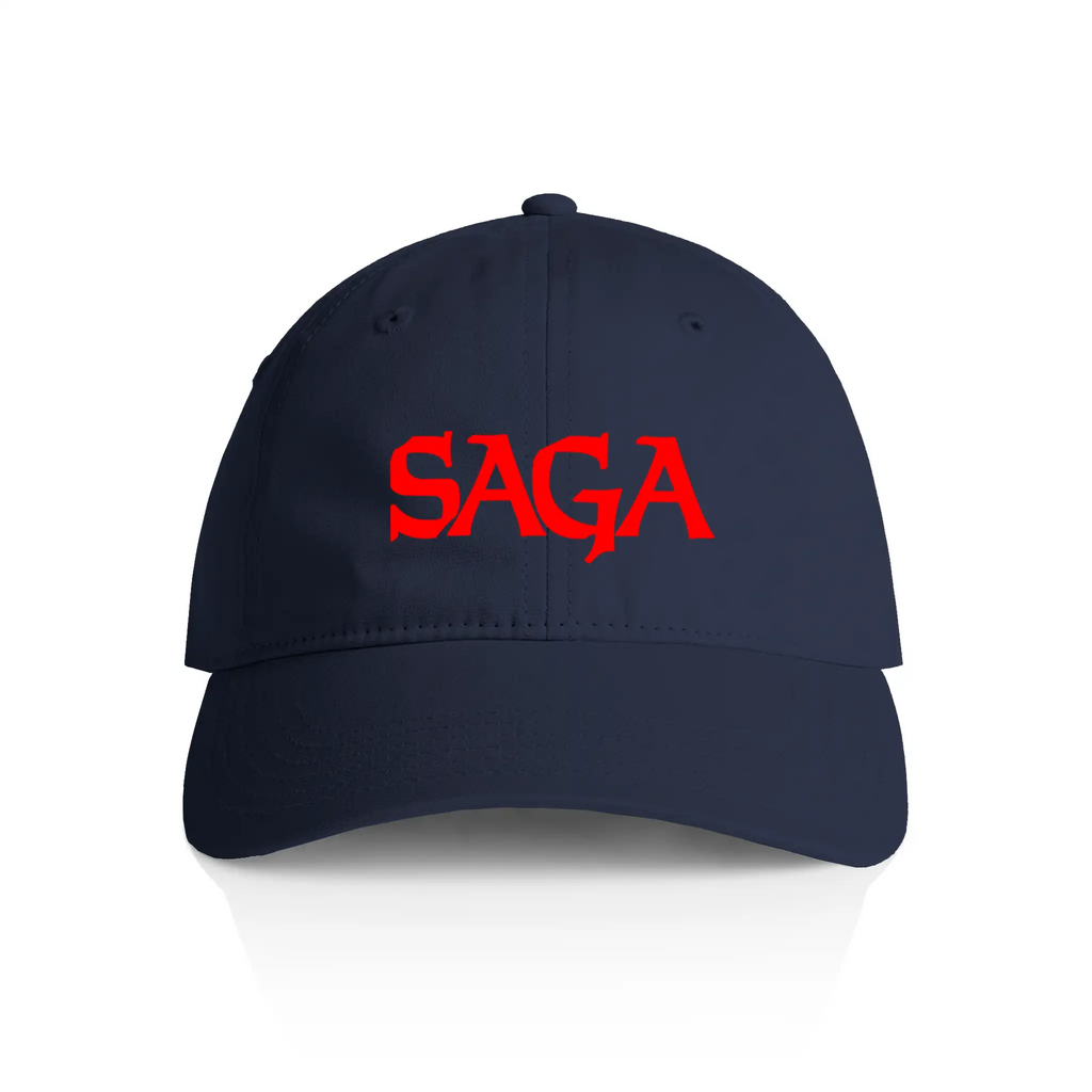 Low Profile Cap, red logo on navy, front