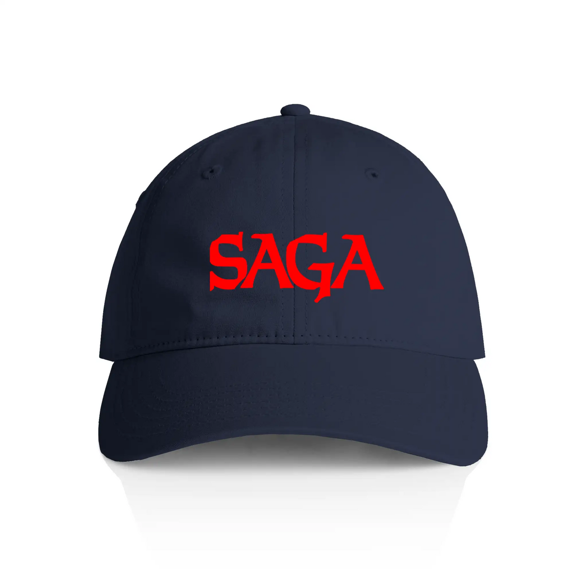 Low Profile Cap, red logo on navy, front