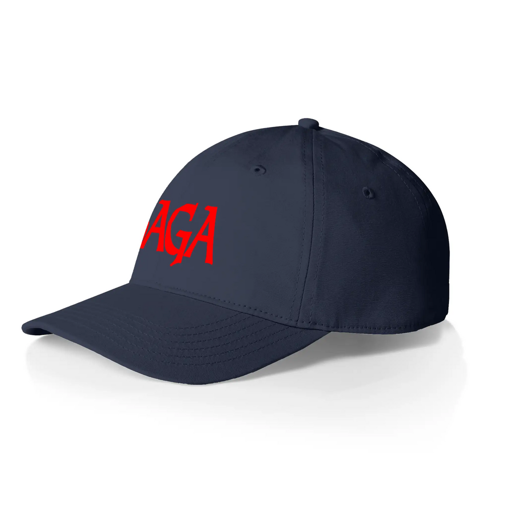 Low Profile Cap, red logo on navy, left