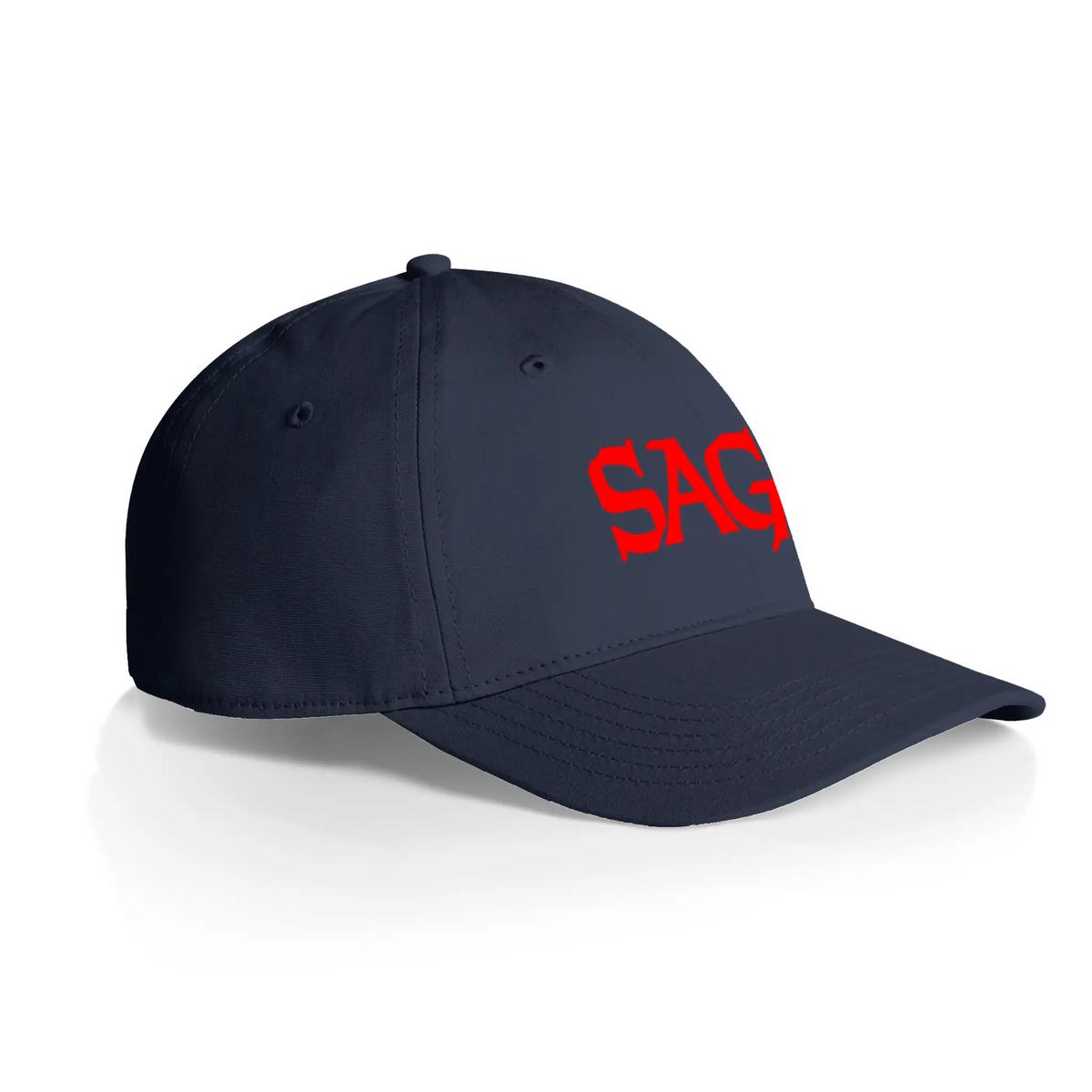 Low Profile Cap, red logo on navy, right